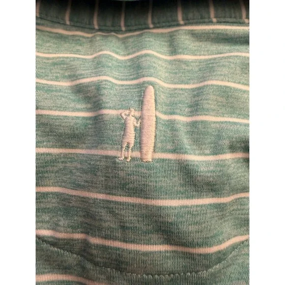 Johnnie-O Striped Green/Red Golf Polos Sea Island Logo Set of 2 Casual Sz XL - Picture 11 of 13